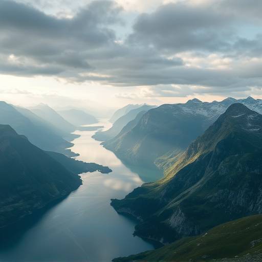 Panoramic view of the Norwegian Fjords