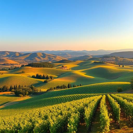 Tuscany, Italy - Rolling hills and vineyards